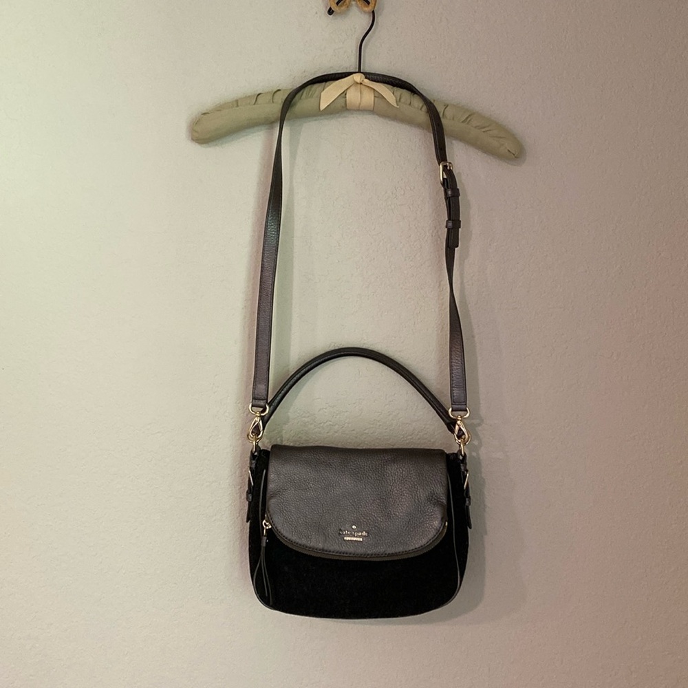 Kate Spade wool and leather crossbody purse